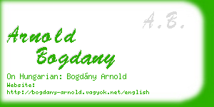 arnold bogdany business card